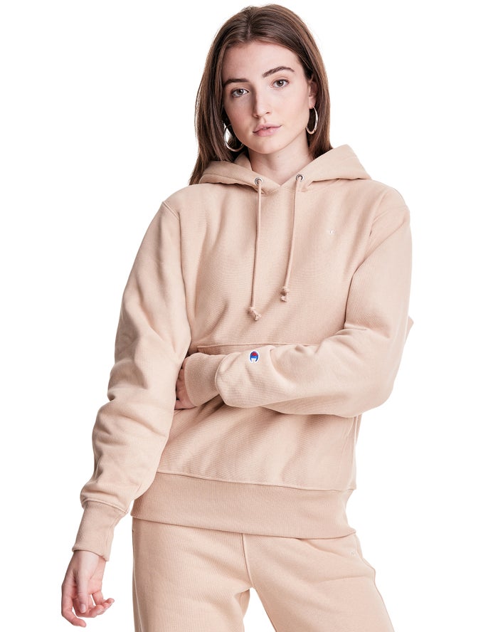 Champion Reverse Weave Boyfriend Hoodie Dames - Beige - Belgie 3051UWDXQ